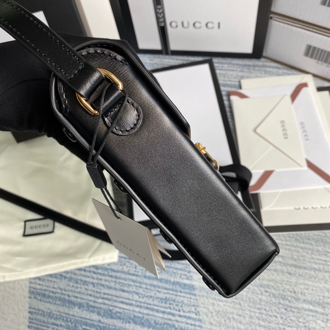 GUCCI HORSEBIT 1955 MINI BAG BLACK 17CM 625615 0YK0G 1000 - Image 4