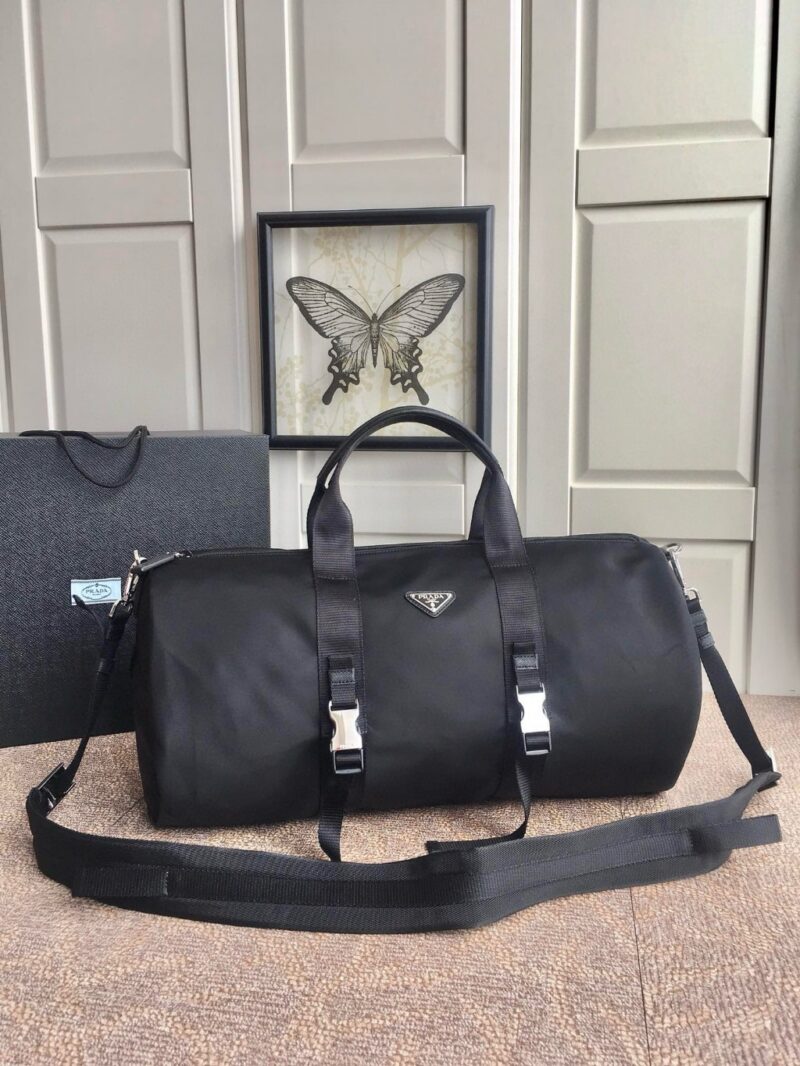 Alternative view of PRADA RE NYLON AND SAFFIANO LEATHER DUFFLE BAG 50CM 2VC015 2DMG F0002 V MON