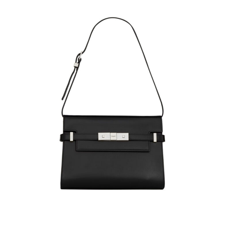 SAINT LAURENT MANHATTAN SMALL IN BOX BLACK SILVER 25CM