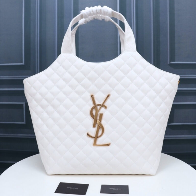 Alternative view of Saint Laurent Icare Maxi Shopping Bag In Quilted 50Cm White