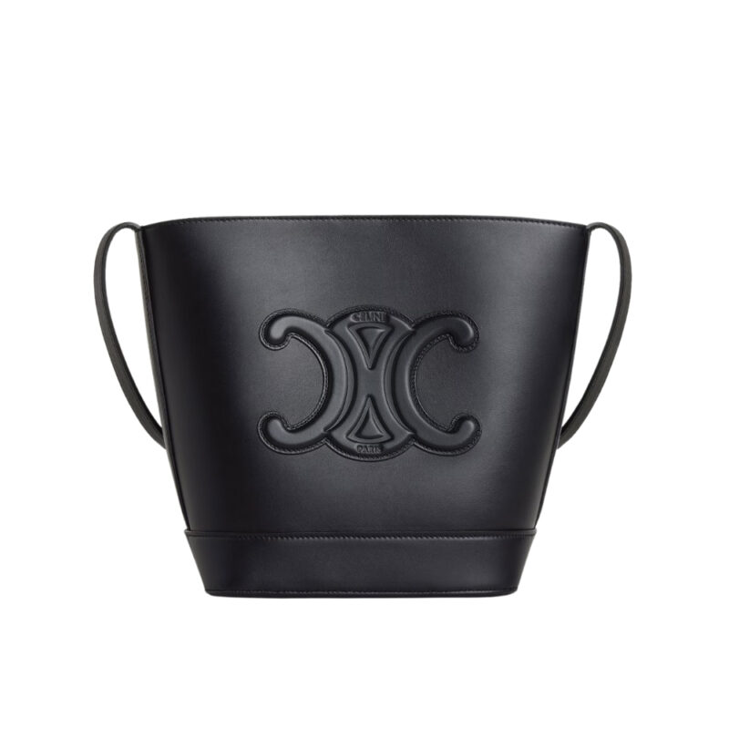 CELINE SMALL BUCKET CUIR TRIOMPHE IN BLACK 17CM 113783ENY 38NO