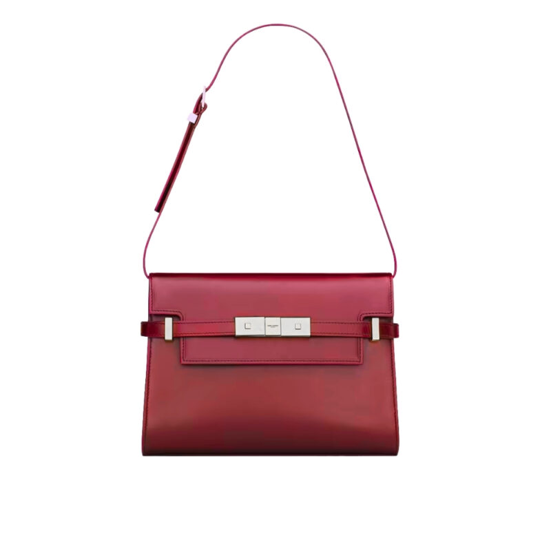 SAINT LAURENT MANHATTAN SMALL IN BOX RED SILVER 25CM