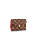Louis Vuitton Victorine Wallet Damier Canvas 12Cm Red N41659