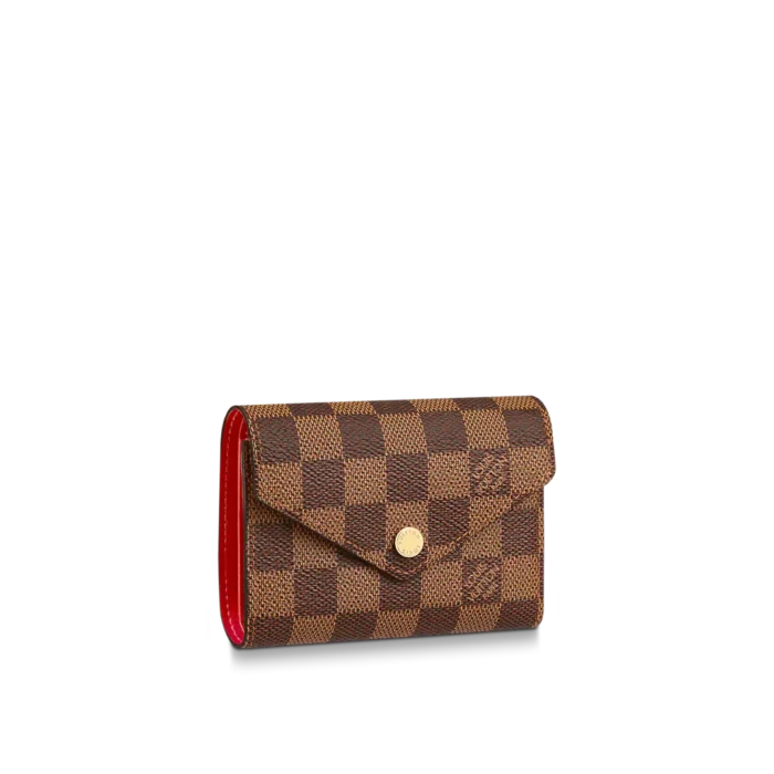 Louis Vuitton Victorine Wallet Damier Canvas 12cm Red N41659