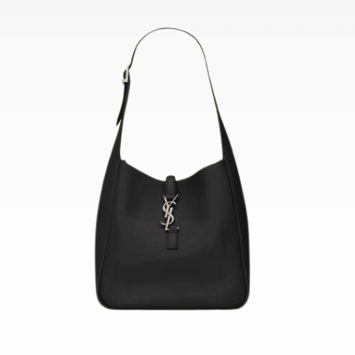 SAINT LAURENT LE 5 À 7 SOFT SMALL HOBO BAG IN SMOOTH LEATHER BLACK 713938AAAUQ1000