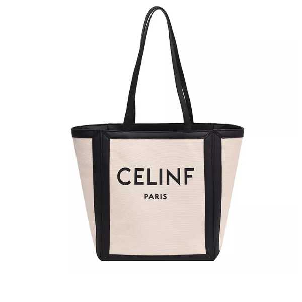 CELINE LARGE SLING TOTE CANVAS BAGS BLACK 48CM