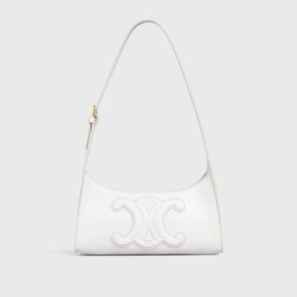 CELINE CUIR TRIOMPHE BAGS IN SMOOTH CALFSKIN WHITE 198153