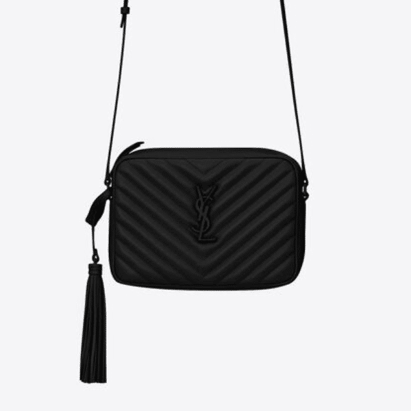 SAINT LAURENT LOU CAMERA BAG IN QUILTED BLACK NOIR LEATHER 23CM 612544DV7081000