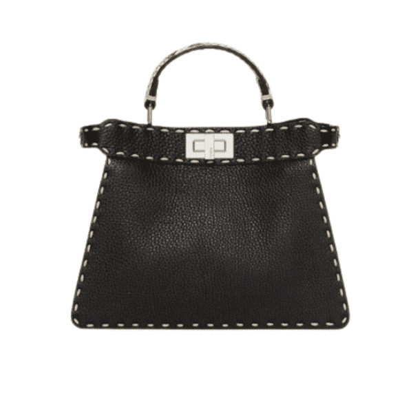 FENDI PEEKABOO MINI SELLERIA BAG WITH EXOTIC DETAILS BLACK 8BN327AKL3F06HW