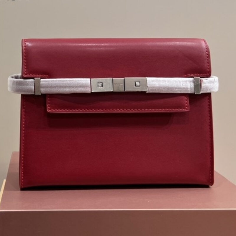 Alternative view of SAINT LAURENT MANHATTAN SMALL IN BOX RED SILVER 25CM