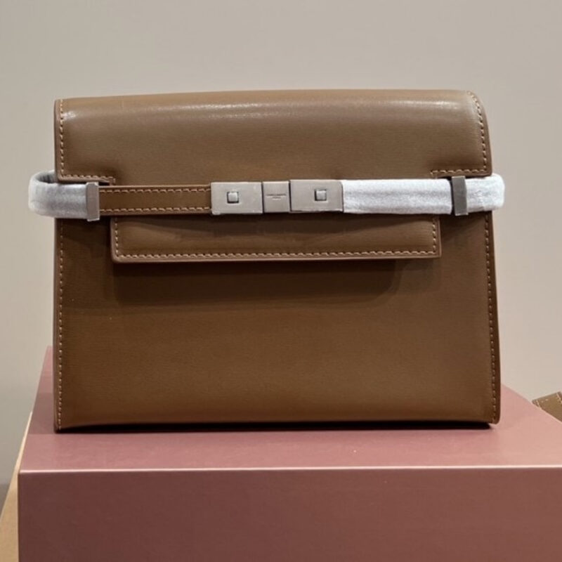 Alternative view of SAINT LAURENT MANHATTAN SMALL IN BOX BROWN SILVER 25CM