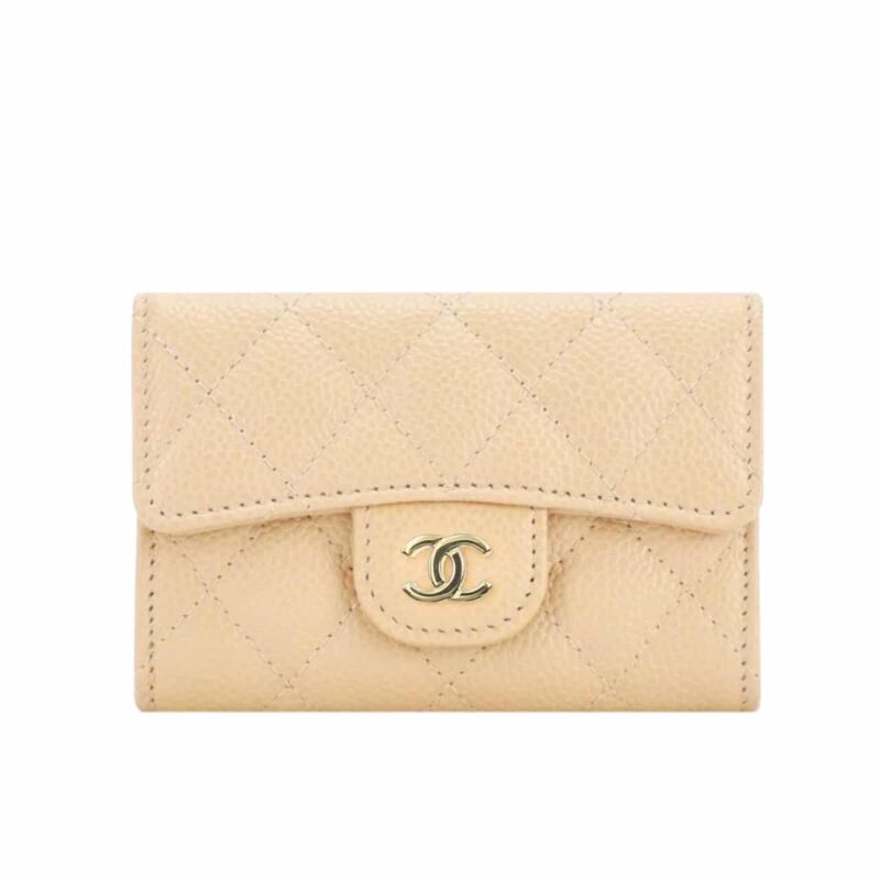 CHANEL CLASSIC CARD HOLDER WALLET BEIGE 10CM AP0214 Y01864 21209