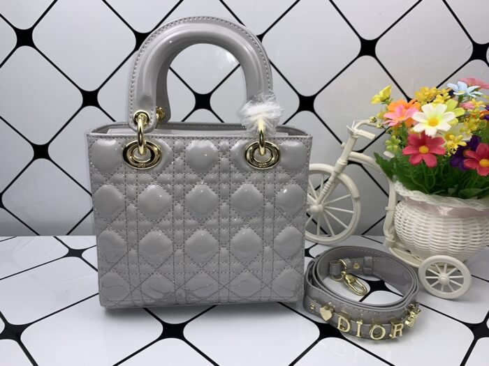 Alternative view of DIOR MEDIUM LADY BLUSH CANNAGE BAG GREY 20CM