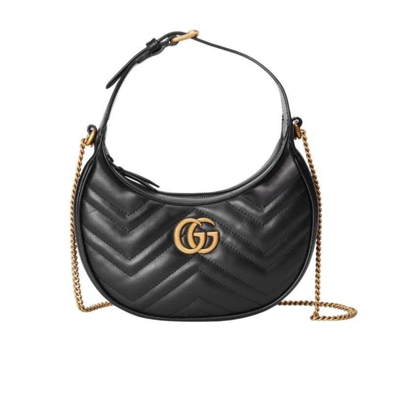 GUCCI GG MARMONT SMALL SHOULDER BAG BLACK 21CM 699514 DTDHT 1000