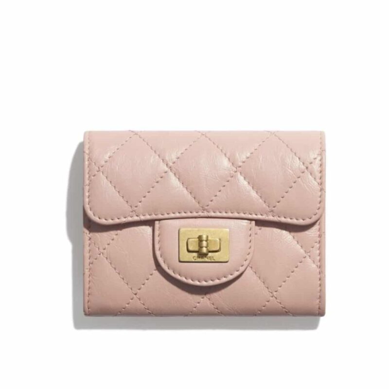 CHANEL 2.55 FLAP CARD HOLDER LIGHT PINK WALLET