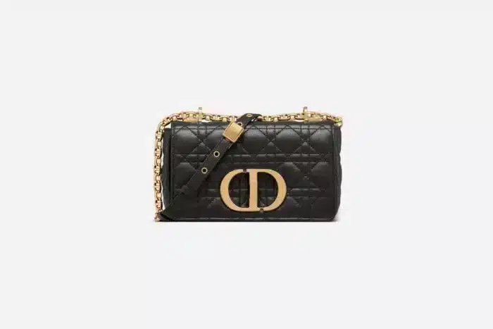 DIOR SMALL CARO BLACK SUPPLE CANNAGE CALFSKIN 20CM M9241UWHC_M900