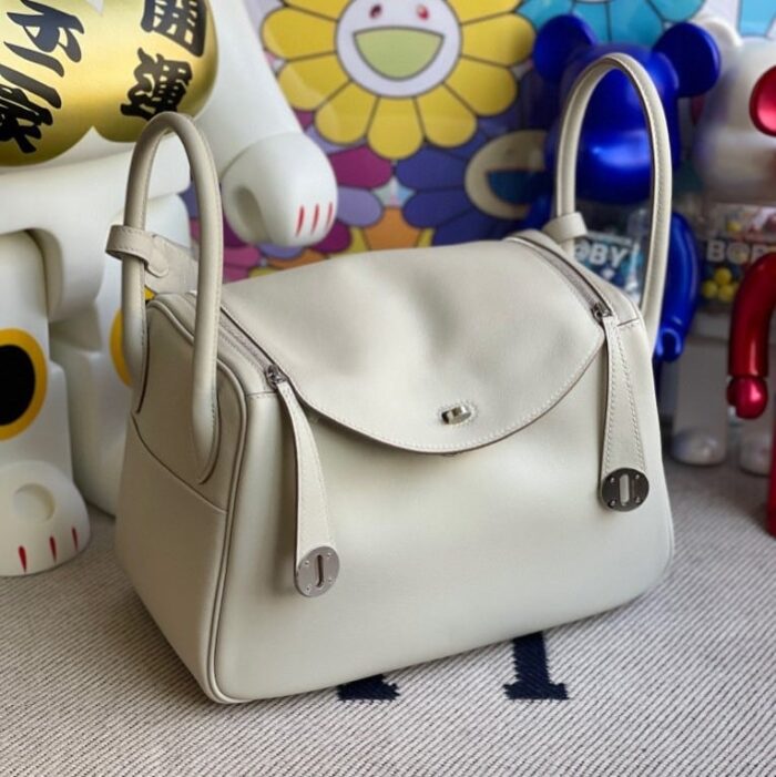 Alternative view of HERMES LINDY SWIFT NATA CRAIE SILVER HARDWARE 26CM