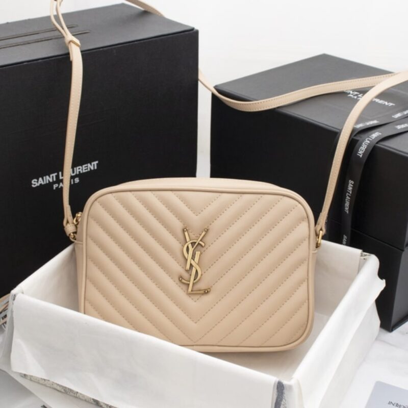 Alternative view of SAINT LAURENT LOU CAMERA BAG IN QUILTED LEATHER BEIGE GOLD 23CM 612544DV7072721
