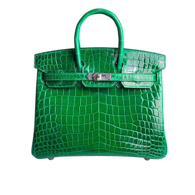 HERMES BIRKIN 30 CROCODILE GOLD TONED HARDWARE DARK GREEN 30CM