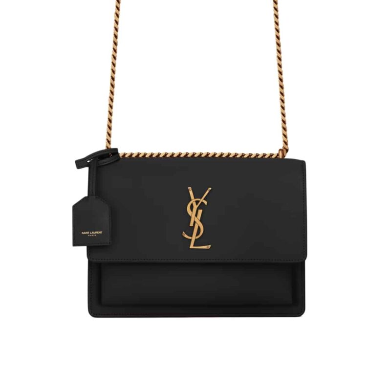 SAINT LAURENT SUNSET MEDIUM CHAIN BAG IN SMOOTH LEATHER 22CM 442906D420W1000