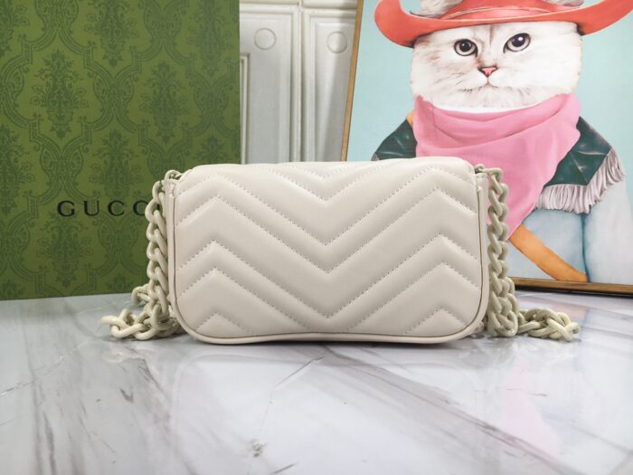 Alternative view of GUCCI WOMEN'S NATURAL GG MARMONT LEATHER BAG WHITE 16.5CM 699757 UM8KV 9022