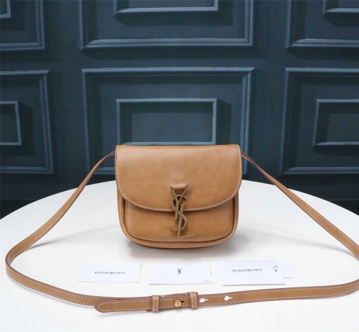 Alternative view of SAINT LAURENT KAIA SMALL SATCHEL IN SMOOTH VINTAGE LEATHER GOLD BROWN 619740BWR6W2725