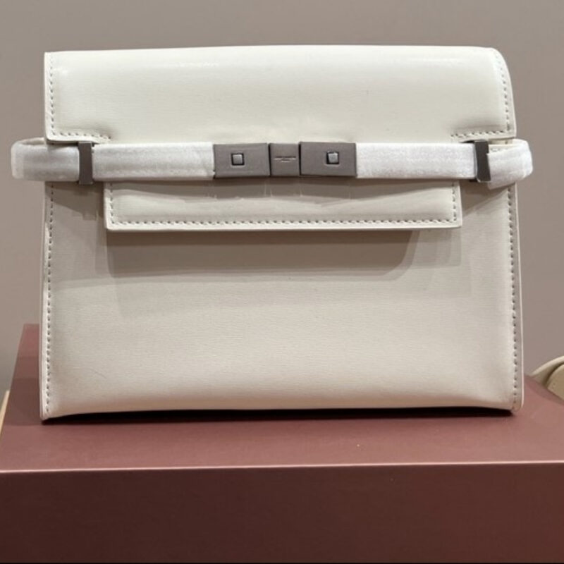 Alternative view of SAINT LAURENT MANHATTAN SMALL IN BOX WHITE SILVER 25CM