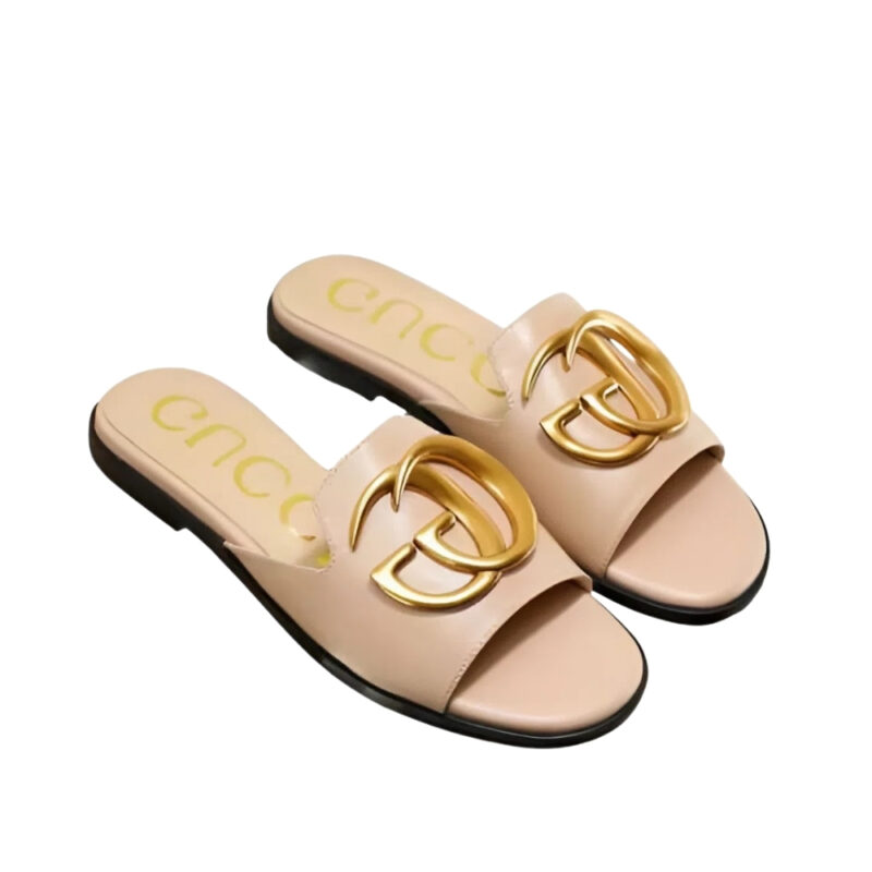 GUCCI PRINCETOWN GG SLIPPERS LEATHER PATEL PINK