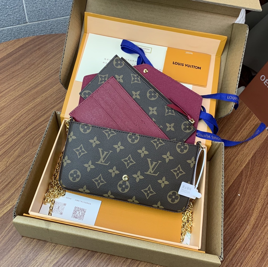 LOUIS VUITTON FÉLICIE POCHETTE FUCHSIA PINK 21cm M61276 - Image 5