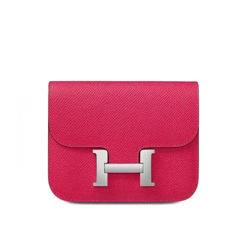 HERMES CONSTANCE SLIM BICOLOR WALLET DARK PINK 12CM H082060CK0D