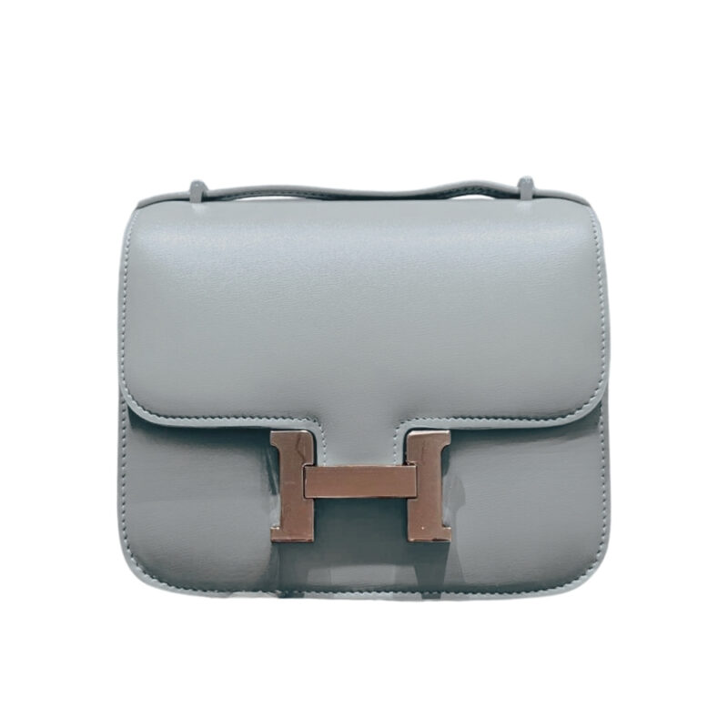HERMES CONSTANCE SMOOTH LEATHER BAG GREY 18CM