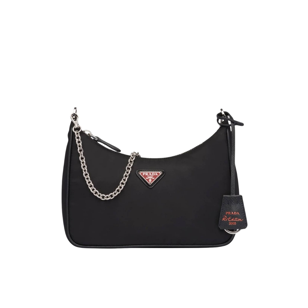 Prada Re Edition 2005 Re Nylon Black Red 22cm 1BH204 064 F0DL1 V I1L