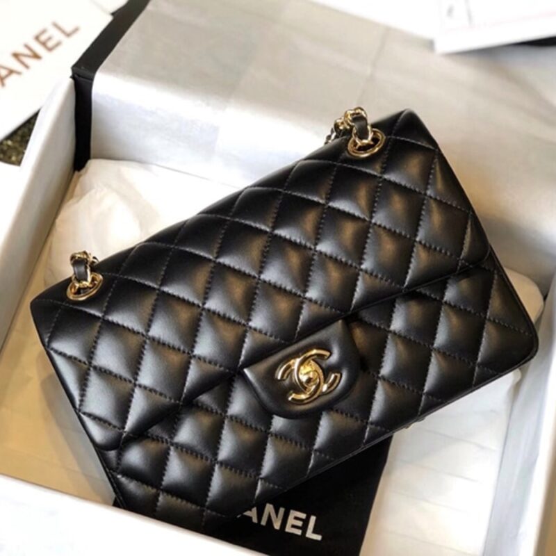 Alternative view of CHANEL CLASSIC 11.12 HANDBAG GOLD TONE METAL BLACK 25CM A01112 Y01295 94305