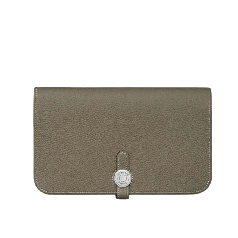 HERMES DOGON DUO LONG WALLET DARK BEIGE 20CM