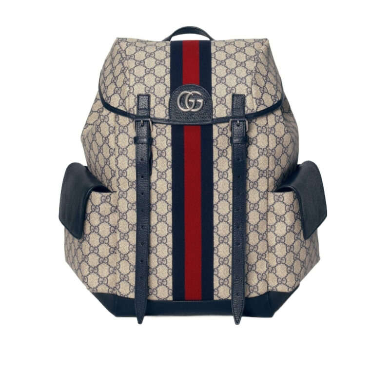 Gucci Ophidia GG Medium Backpack Beige Blue GG Supreme 40cm 598140 HUHAN 4079
