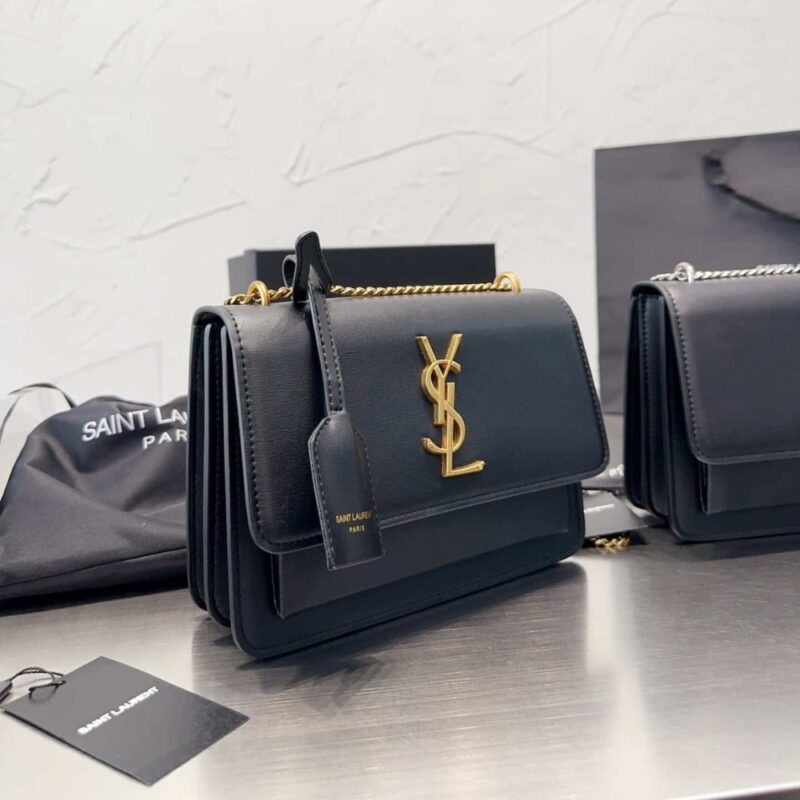 Alternative view of SAINT LAURENT SUNSET MEDIUM CHAIN BAG IN SMOOTH LEATHER 22CM 442906D420W1000