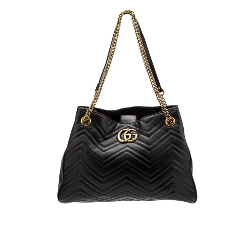 GUCCI GG MARMONT SHOULDER BAG BLACK 32CM 453569 DRW1T 1000