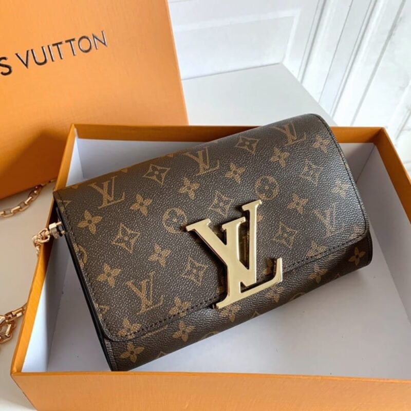 Alternative view of Louis Vuitton Pochette Louise Chain Monogram Canvas Brown 23Cm