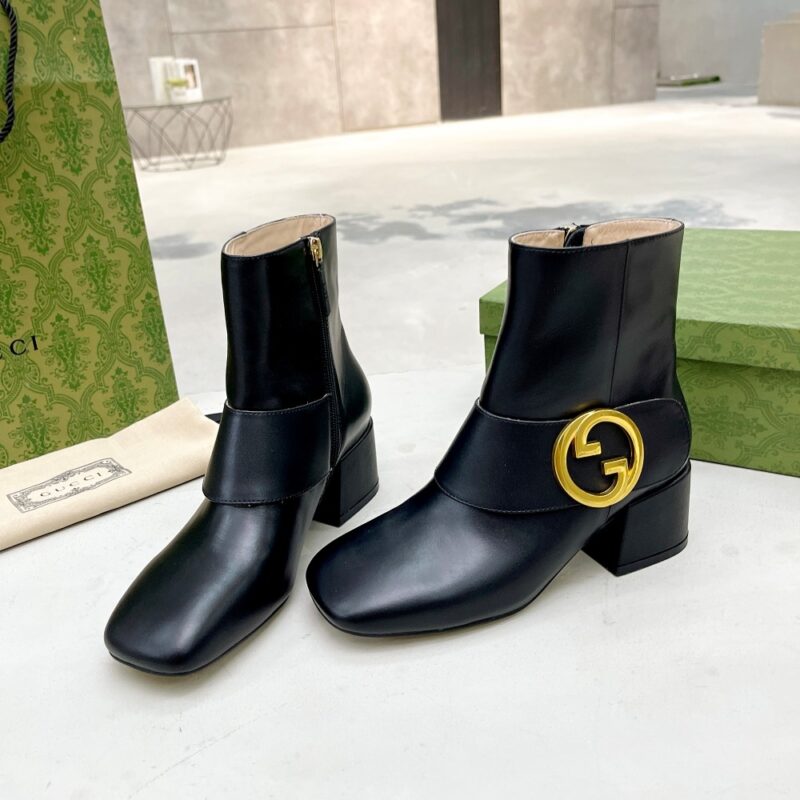 Alternative view of GUCCI BLONDIE WOMEN'S ANKLE BOOT BLACK 700016 C9D00 1000