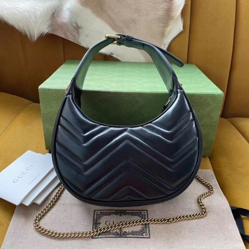 Alternative view of GUCCI GG MARMONT SMALL SHOULDER BAG BLACK 21CM 699514 DTDHT 1000