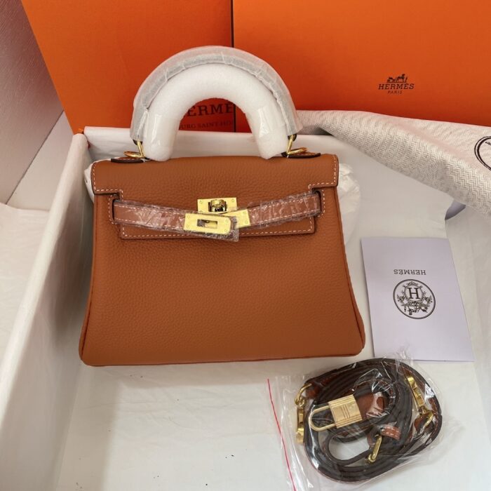 Alternative view of HERMES KELLY SELLIER ROUGE EPSOM GOLD HARDWARE BROWN 20CM