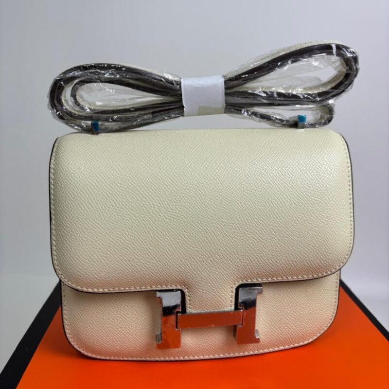 Alternative view of HERMES CONSTANCE SWIFT SILVER HARDWARE CREAM 18CM