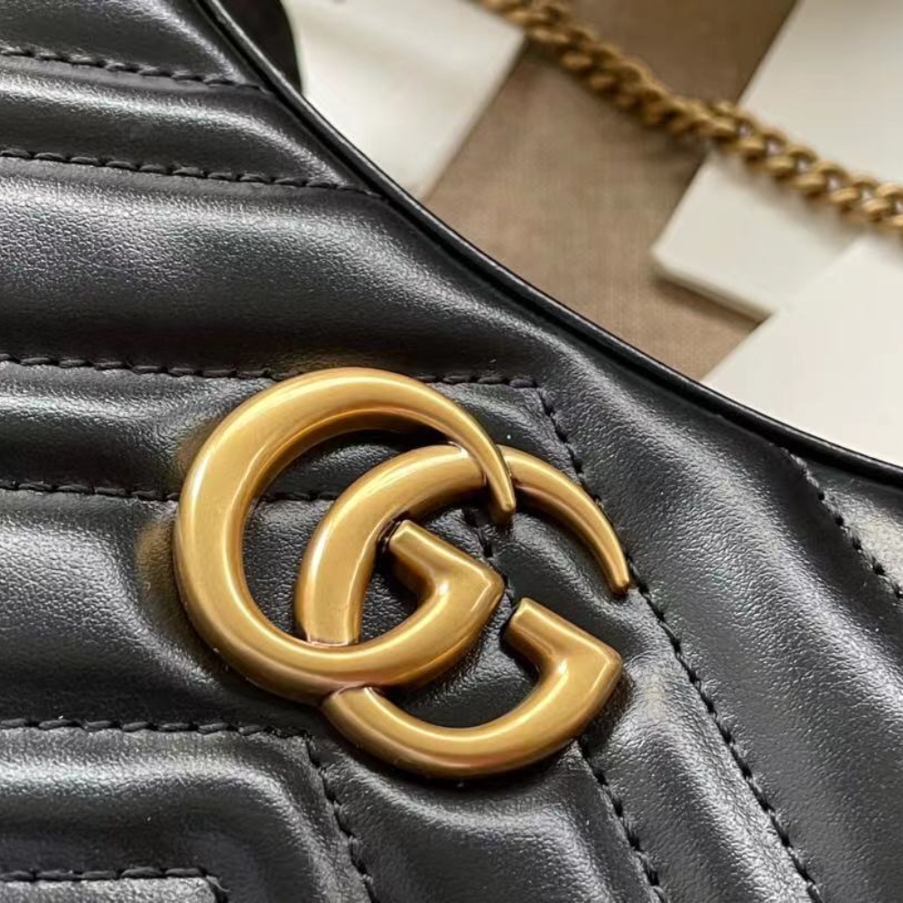 GUCCI GG MARMONT SMALL SHOULDER BAG BLACK 21CM 699514 DTDHT 1000 - Image 4