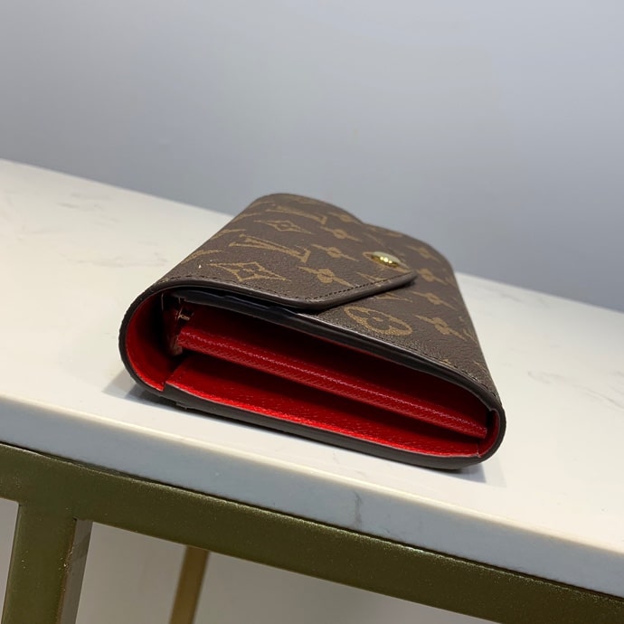 Alternative view of LOUIS VUITTON SARAH WALLET MONOGRAM CANVAS COQUELICOT RED 19CM M62236