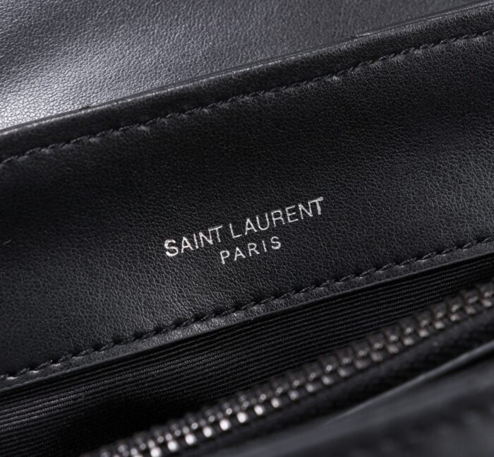 Alternative view of SAINT LAURENT LOULOU SMALL CHAIN BAG IN MATELASSÉ Y BLACK NOIR 23CM 494699DV7281000