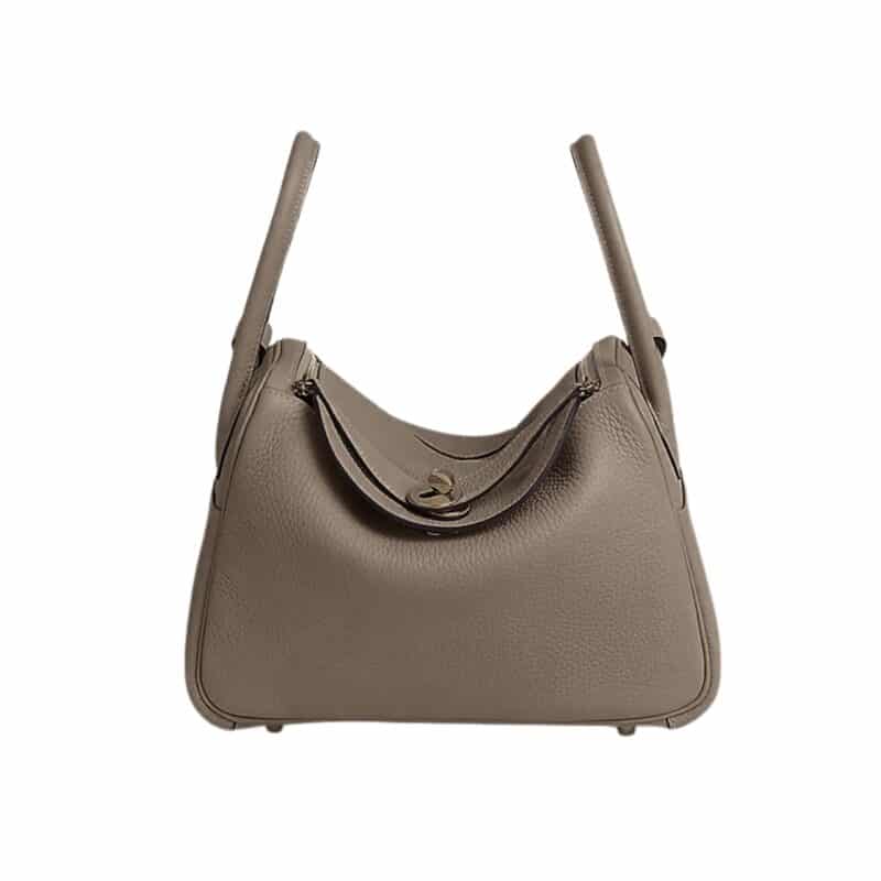 HERMES LINDY MINI TOGO BAG GOLD HARDWARE DARK BEIGE 19CM