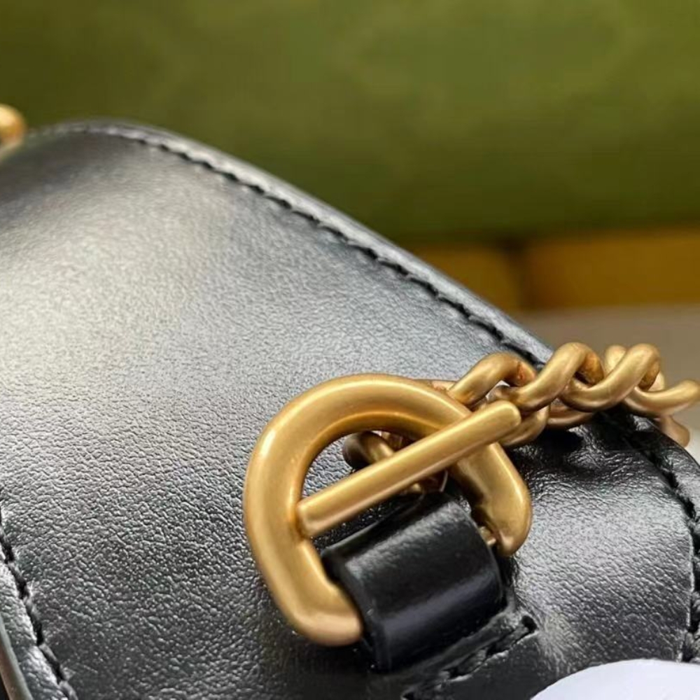 GUCCI GG MARMONT SMALL SHOULDER BAG BLACK 21CM 699514 DTDHT 1000 - Image 8