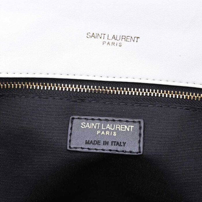 Alternative view of SAINT LAURENT SADE PUFFY LEATHER ENVELOPE CLUTCH BAG WHITE 6550041EL01