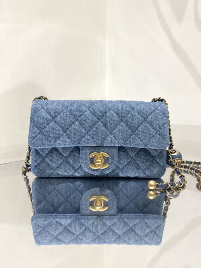 Alternative view of CHANEL DENIM RECTANGULAR CRUSH GHW 20CM