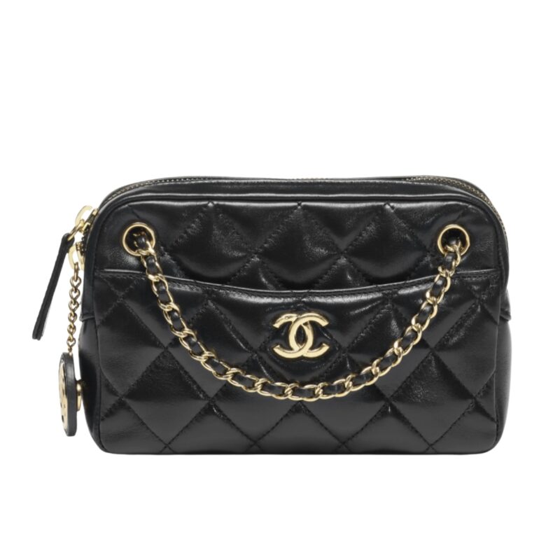 CHANEL MINI CAMERA CASE BLACK 18CM AS5190 B18306 94305
